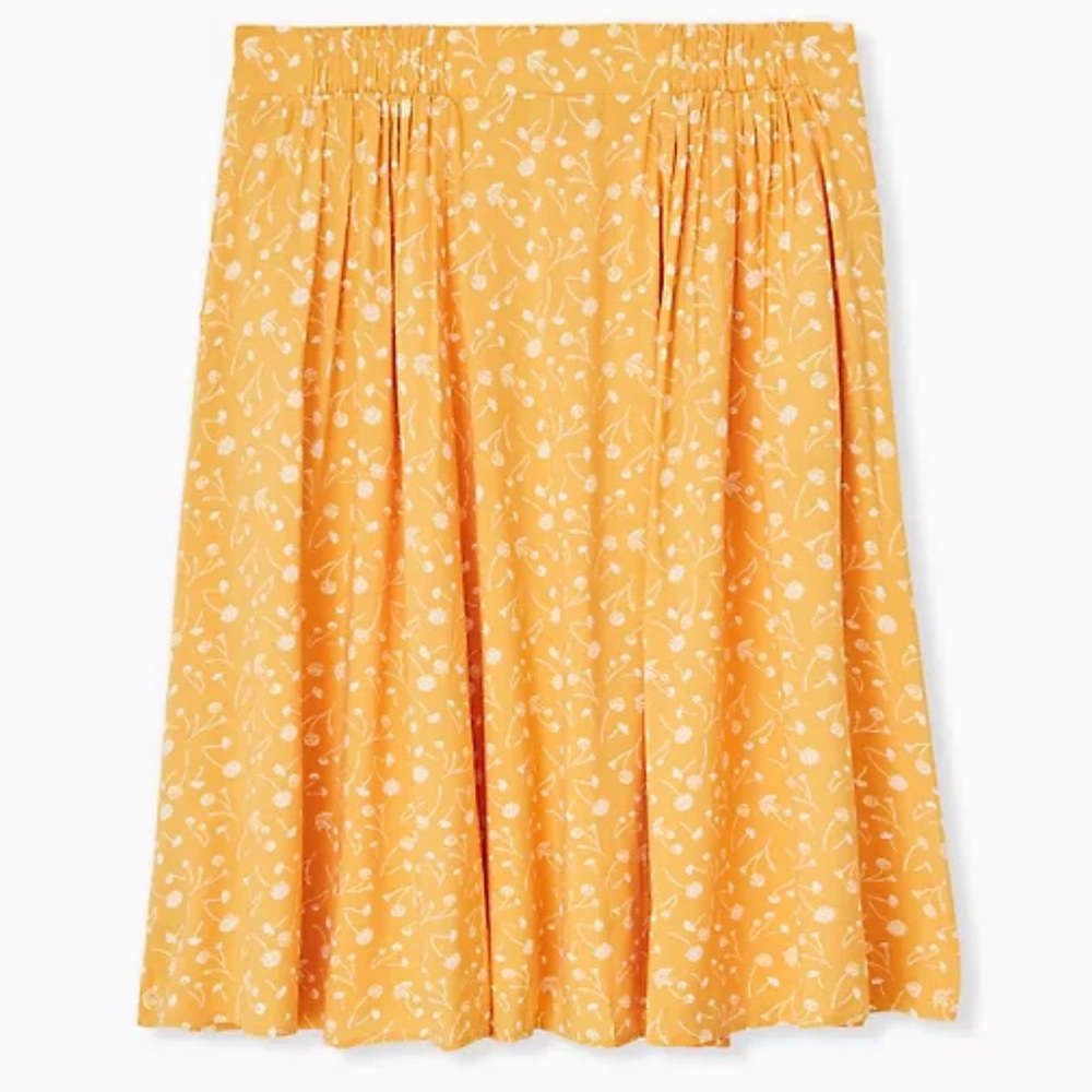 Torrid Yellow & White Challis Midi Skirt Size 4/26 - Picture 3 of 7